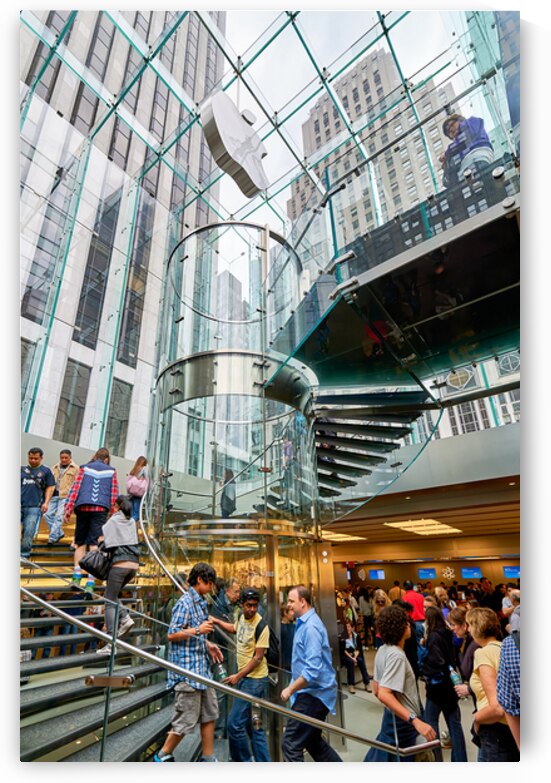 Entrance of apple store on 5th avenue in manhattan new york by Marco Brivio