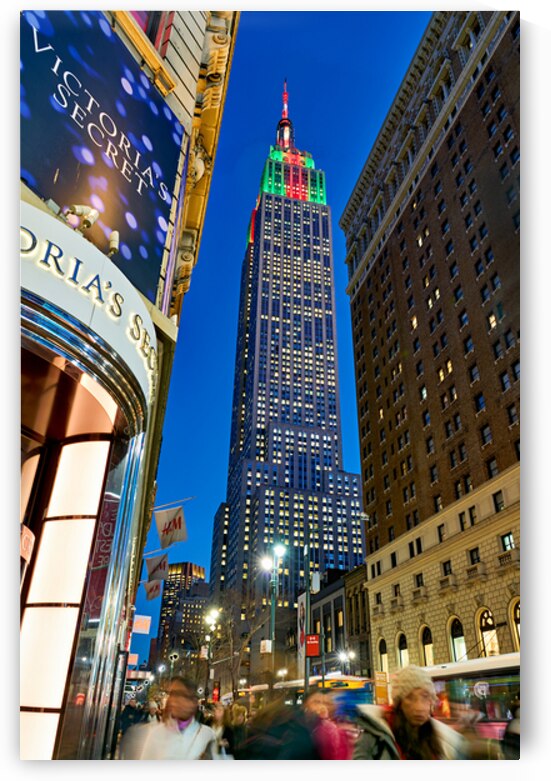 Empire State Building at dusk in Manhattan life and activity by Marco Brivio