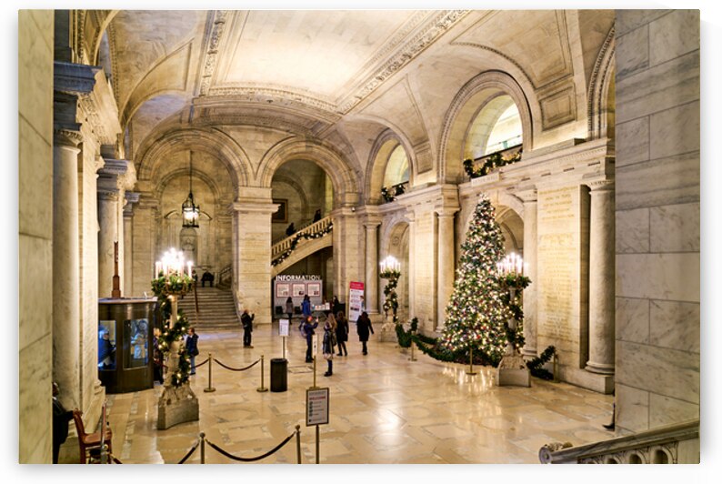 Visitors explore the entrance hall of the Public Library in Manh by Marco Brivio