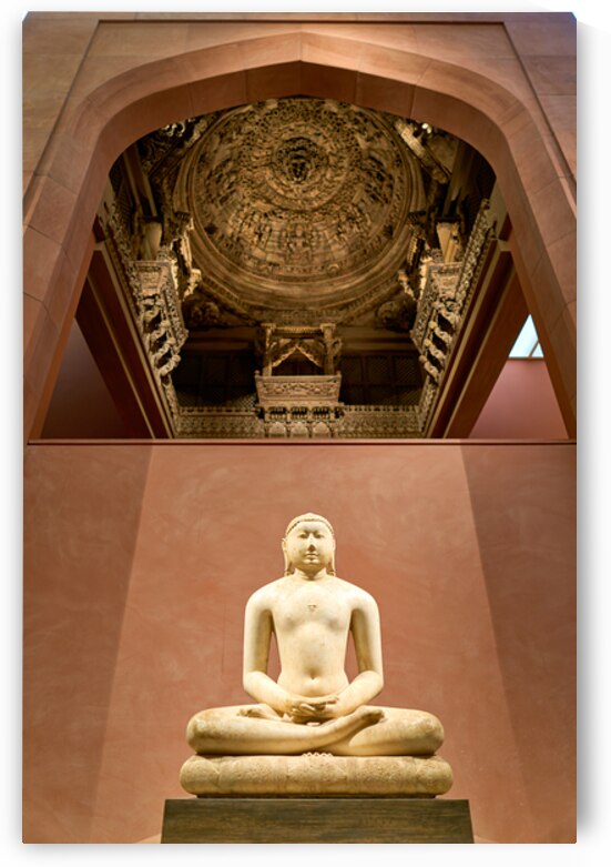 Buddha statue in Asian Art Gallery of Metropolitan Museum in New by Marco Brivio