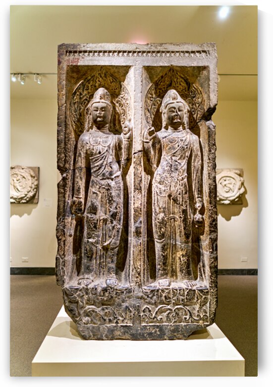 Stone sculptures of figures displayed in Asian Art Gallery in Ne by Marco Brivio