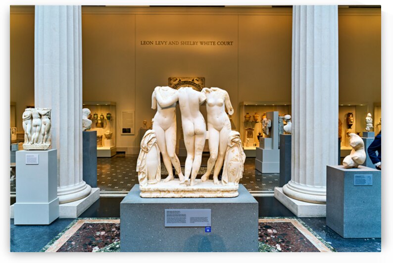 Marble statue of three Graces displayed in Metropolitan Museum o by Marco Brivio