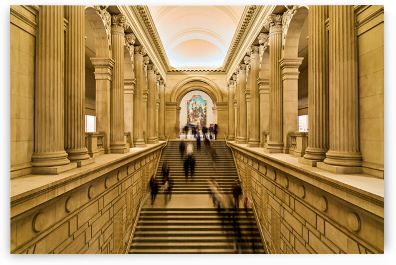 Visitors ascend the stairs at the Metropolitan Museum of Art by Marco Brivio