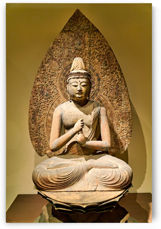 Sculpture of buddha at asian art gallery in new york city by Marco Brivio