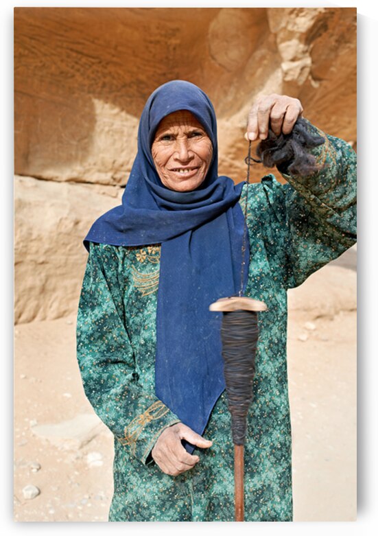Portrait of an old woman at Little Petra in Jordan by Marco Brivio