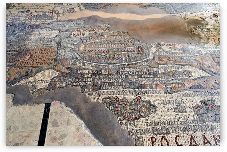 Madaba map in greek orthodox basilica of saint george in jordan by Marco Brivio
