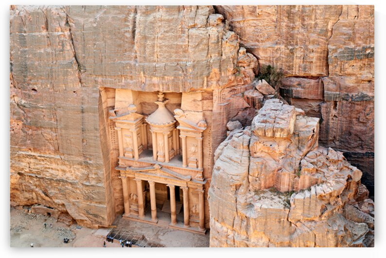View of Al Khazneh in Petra Jordan from a high angle by Marco Brivio