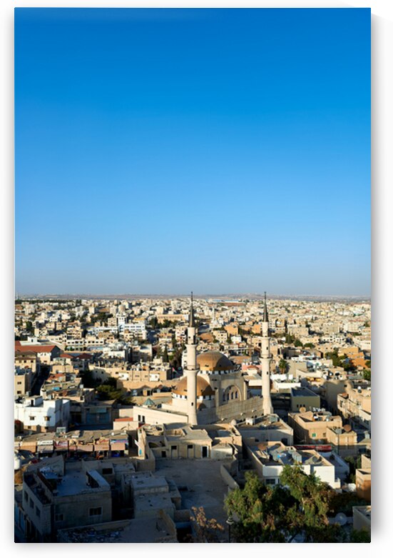 View of Madaba in Jordan shows city layout and buildings by Marco Brivio