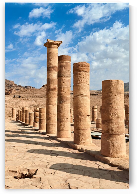 Hadrian Gate at Petra shows ancient columns in archaeological si by Marco Brivio