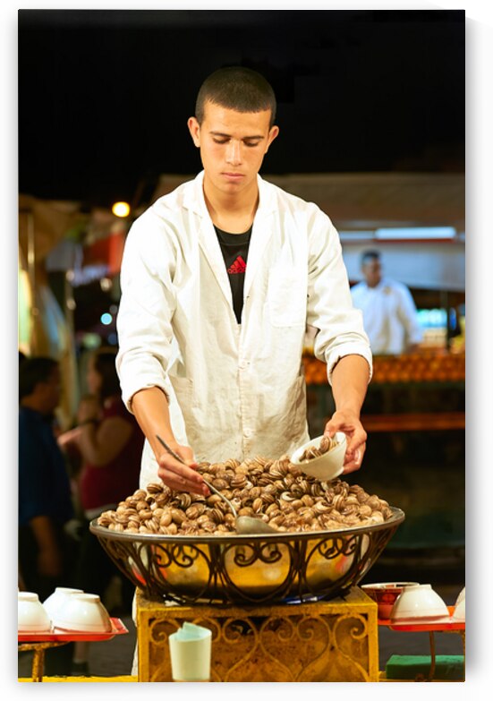 Snails served in street restaurants at Djema el Fna in Marrakesh by Marco Brivio