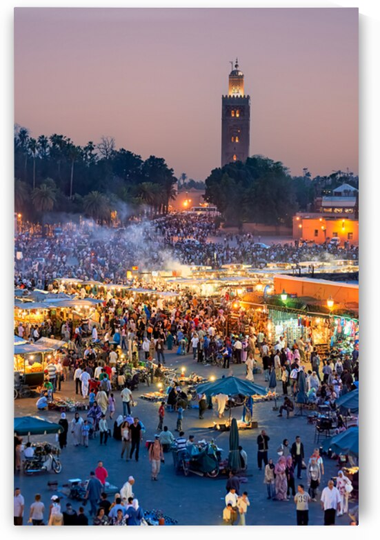 Sunset at Djema el Fna square in Marrakesh Morocco by Marco Brivio