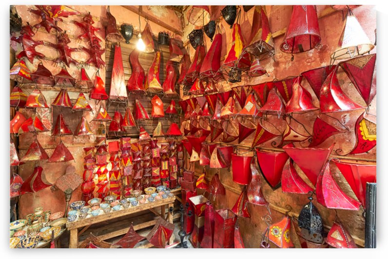 Chandeliers for sale in a shop in Marrakesh Morocco by Marco Brivio