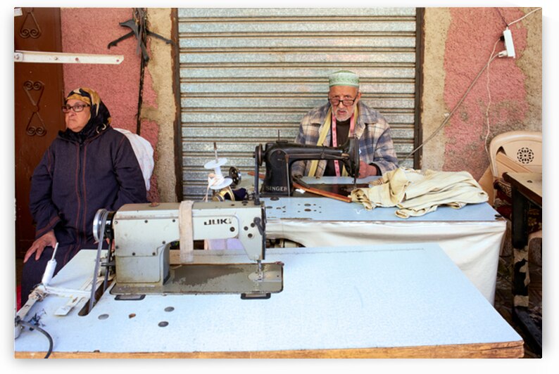 Tailor working in souk of Meknes Morocco by Marco Brivio