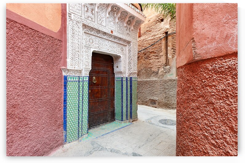 Narrow alleys in Marrakeshs Medina show traditional architectur by Marco Brivio