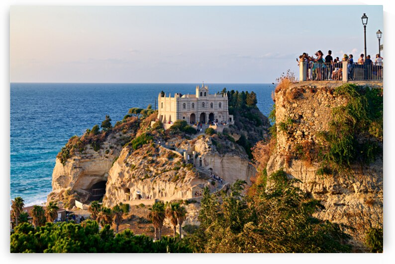 Tourists view Santa Maria dellIsola Monastery in Tropea Calabri by Marco Brivio