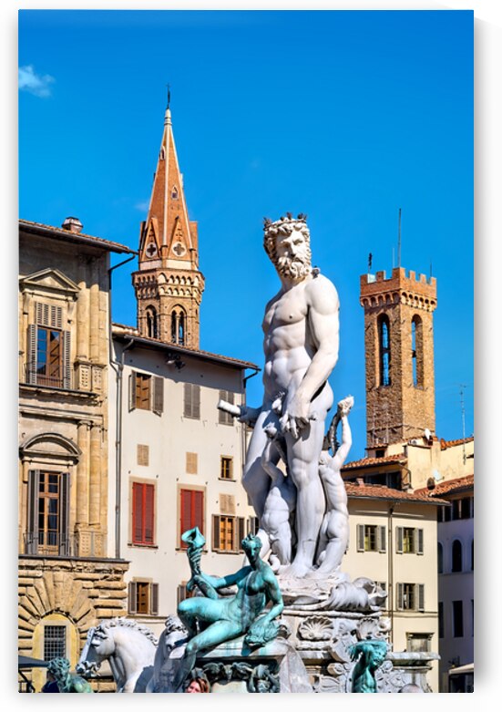 Fountain of Neptune in Piazza della Signoria in Florence Italy by Marco Brivio