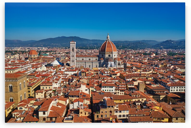 View of Florence with red rooftops under clear sky by Marco Brivio