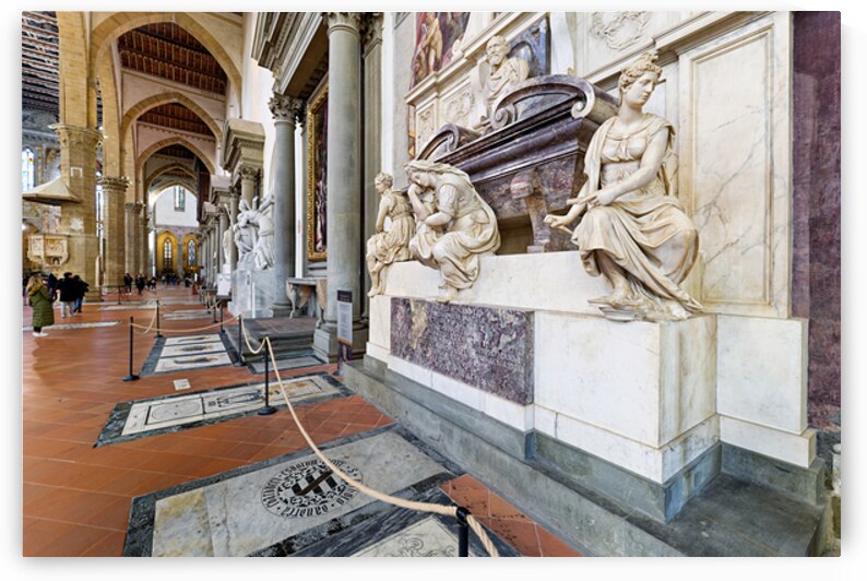 Michelangelos tomb at Basilica di Santa Croce in Florence Italy by Marco Brivio