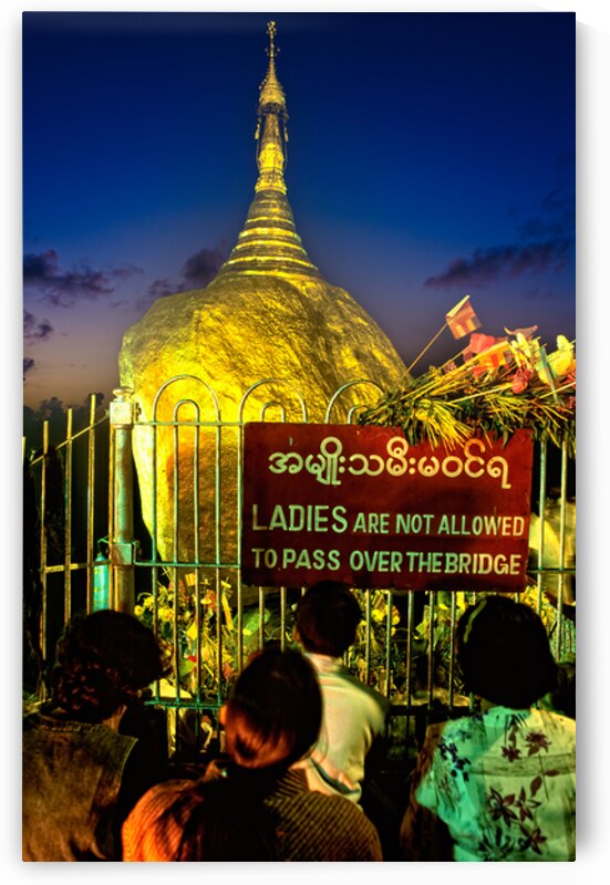 Visitors gather at Kyaiktiyo Pagoda Golden Rock in Myanmar at su by Marco Brivio