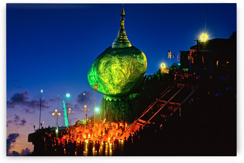 Tourists visiting Kyaiktiyo Pagoda and Golden Rock in Myanmar at by Marco Brivio