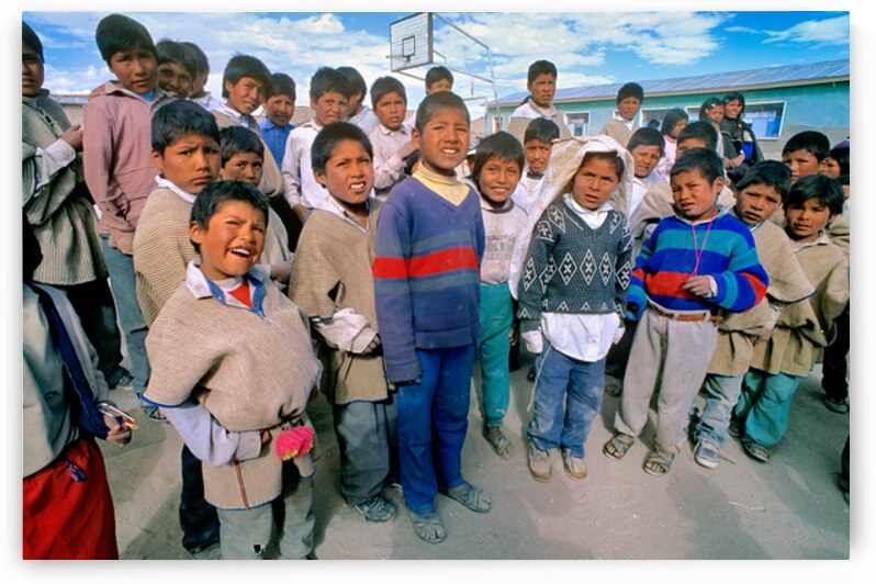 Diverse group of children posing outdoors with varied expression by Marco Brivio