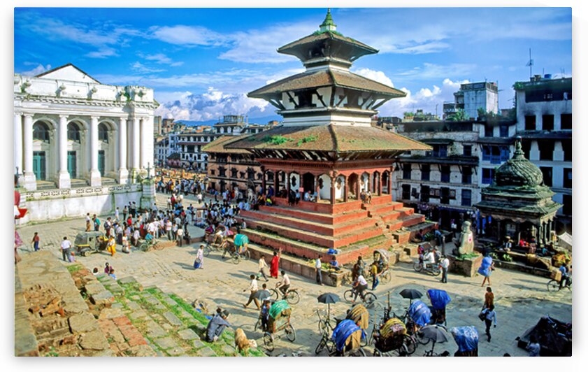 Visitors gather at Durbar Square in Kathmandu Nepal during the  by Marco Brivio