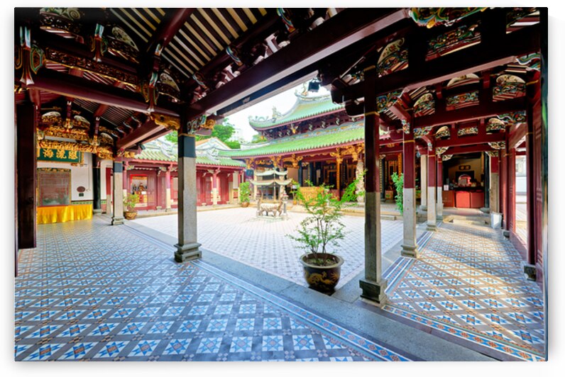 Visitors observe altars inside Thian Hock Keng Temple in Singapo by Marco Brivio