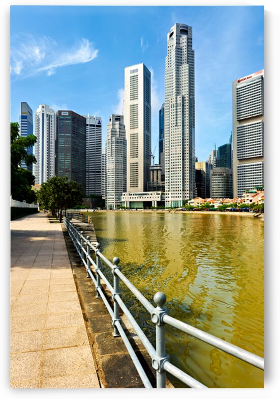 People walk along the canal in Singapore by Marco Brivio