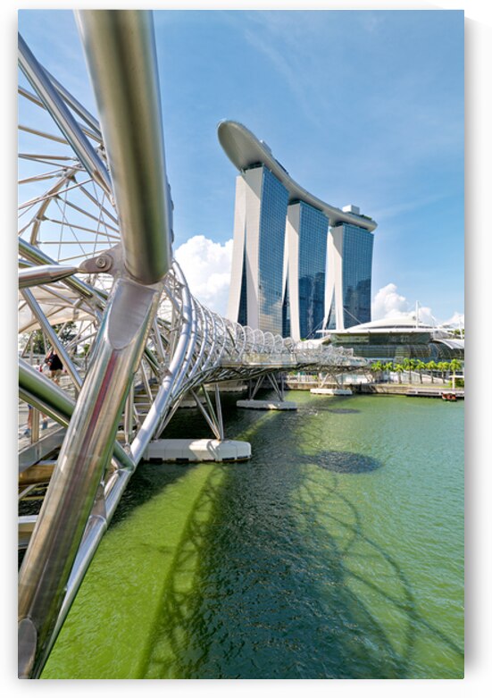 Marina Bay Sands hotel in Singapore with a bridge view by Marco Brivio