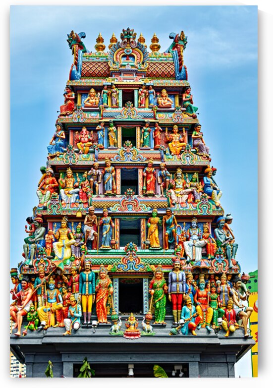 Visitors admire sculptures at Sri Mariamman Temple in Singapore by Marco Brivio