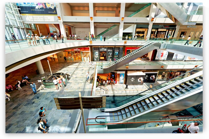 Shoppers browse stores at Marina Bay Sands Mall in Singapore by Marco Brivio