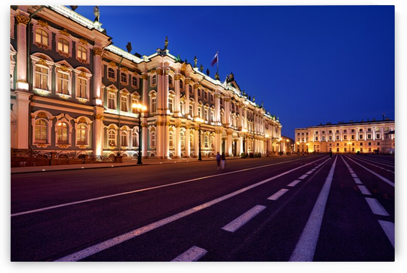 View of the General Staff Building at night in Saint Petersburg by Marco Brivio
