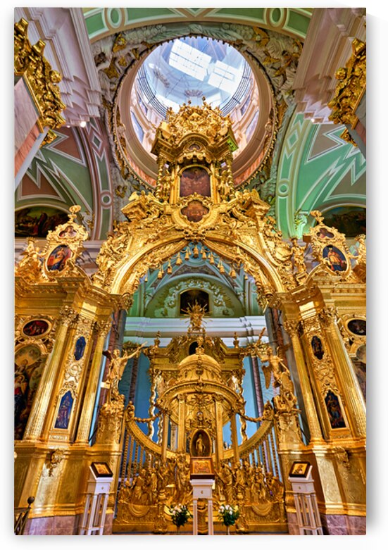 Golden altar inside Peter and Paul Cathedral in St. Petersburg by Marco Brivio