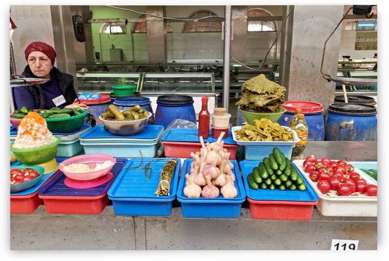 Market scene at Kuznechnyy Rynok in St. Petersburg by Marco Brivio