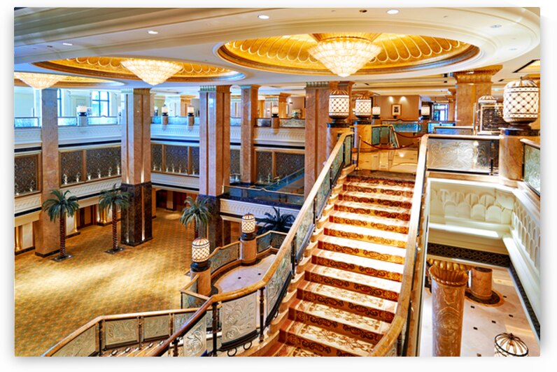 Interior staircase at Abu Dhabis Emirates Palace Hotel by Marco Brivio