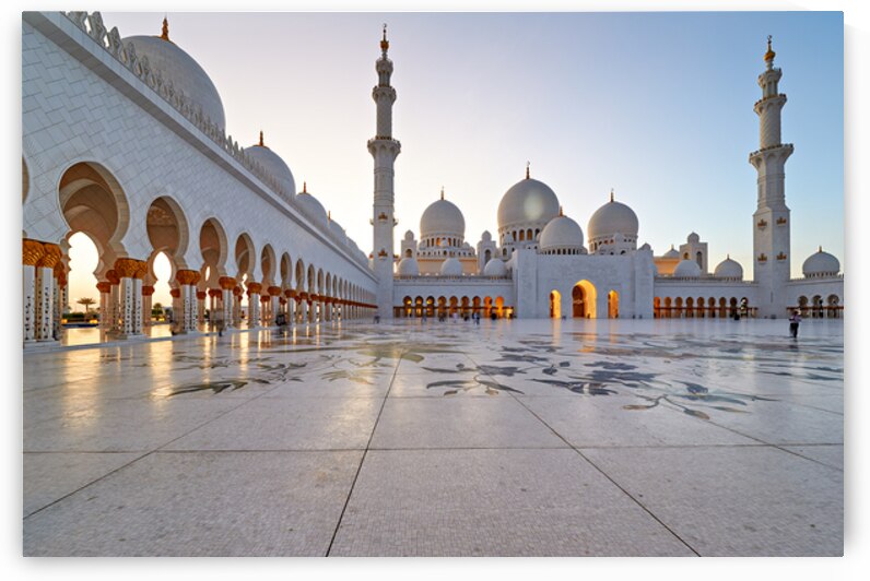 Visitors explore Sheikh Zayed Grand Mosque in Abu Dhabi by Marco Brivio