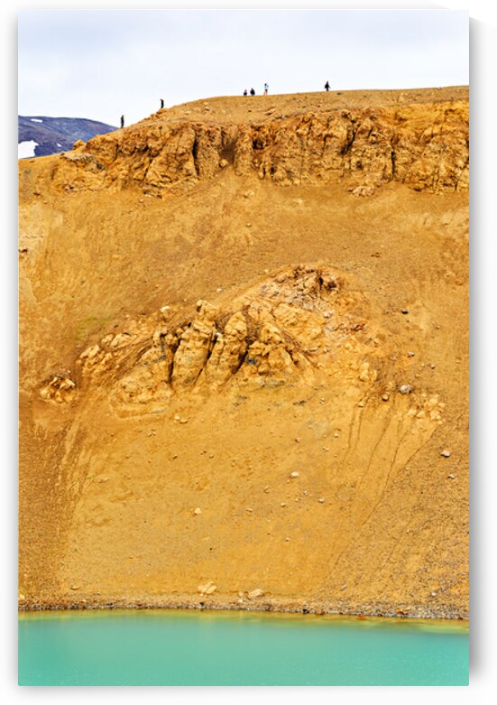 Visitors exploring the Krafla caldera in Iceland by Marco Brivio