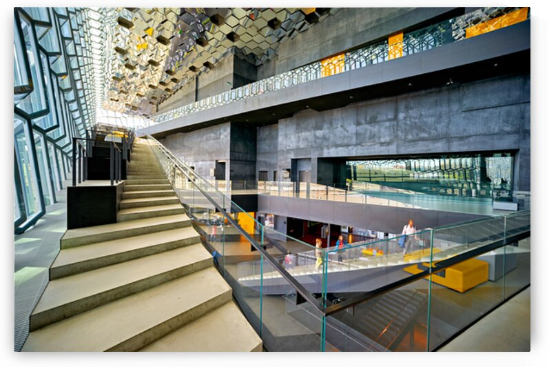 Exploring the interior of Harpa Opera House in Reykjavik Iceland by Marco Brivio