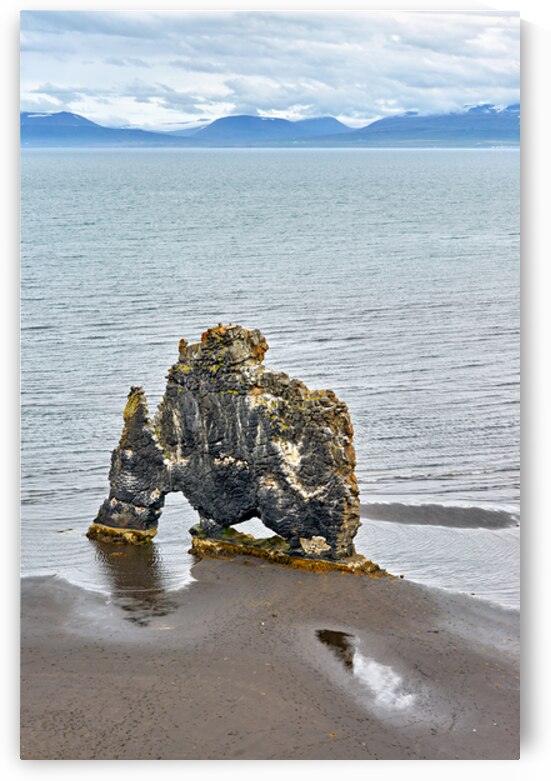 Hvitserkur rock formation in Iceland at low tide by Marco Brivio