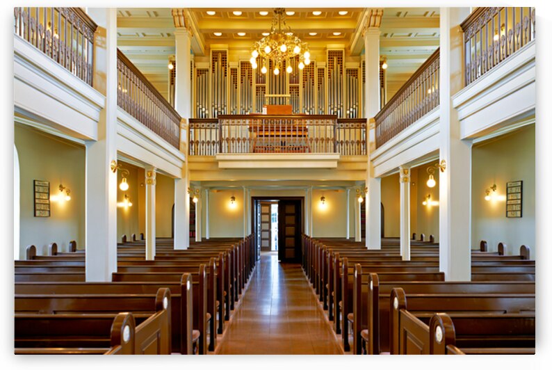 Inside Domkirkjan Church the benches are empty by Marco Brivio