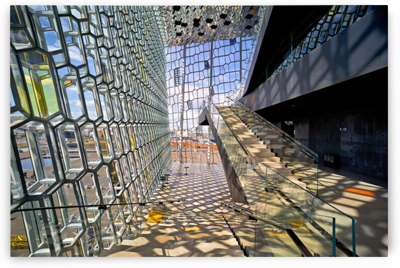 Exploring Harpa Opera House in Reykjavik Iceland on a sunny day by Marco Brivio