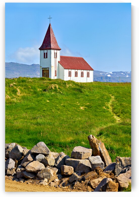 Visit to Hellnar Church in Iceland on a sunny day by Marco Brivio