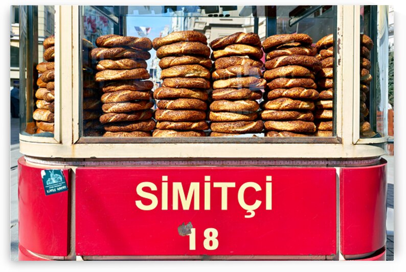 Local bread display in Istanbul street vendor cart by Marco Brivio
