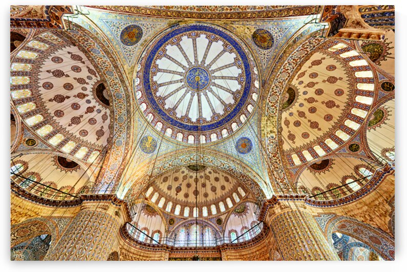People explore the interior of the Blue Mosque in Istanbul by Marco Brivio