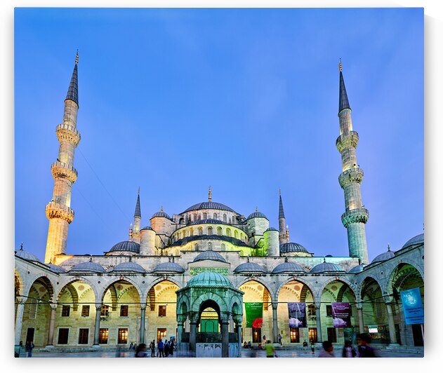 Sunset view of the Blue Mosque in Istanbul Turkey by Marco Brivio