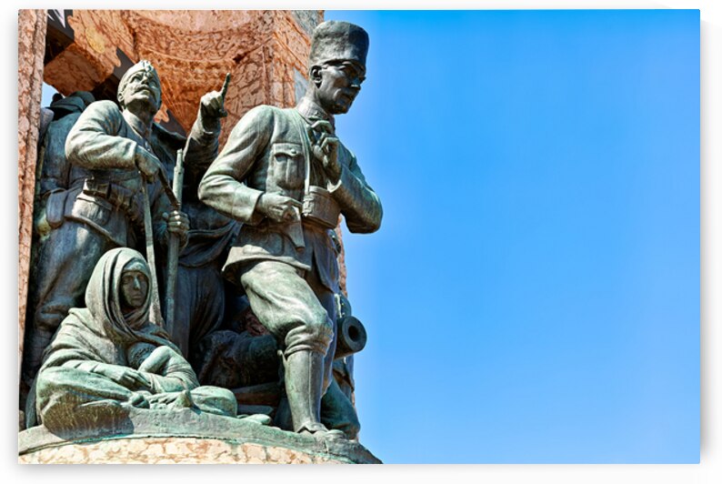 Visitors at republic monument in taksim square istanbul by Marco Brivio