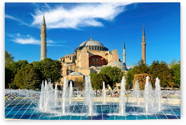 Hagia Sophia Grand Mosque stands tall in Istanbul Turkey by Marco Brivio