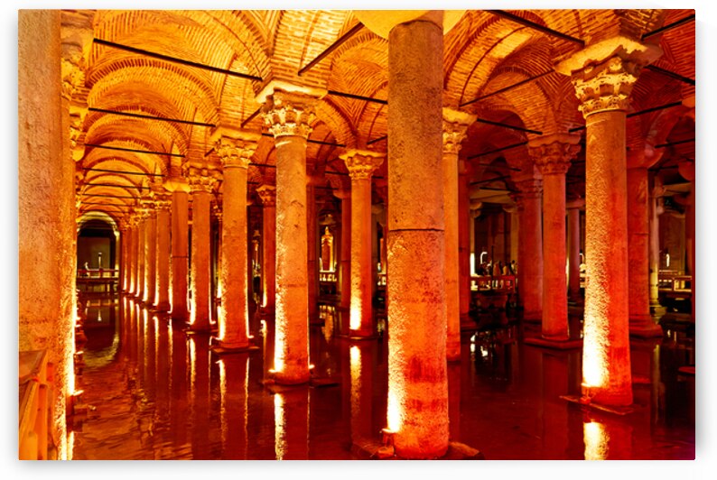 Exploring Basilica Cistern in Istanbul during evening hours by Marco Brivio