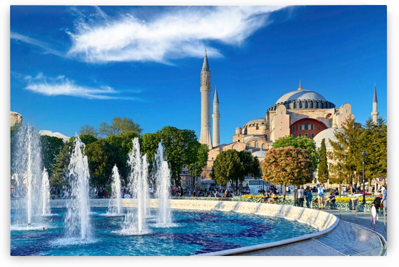 Hagia Sophia in Istanbul with fountain in front by Marco Brivio