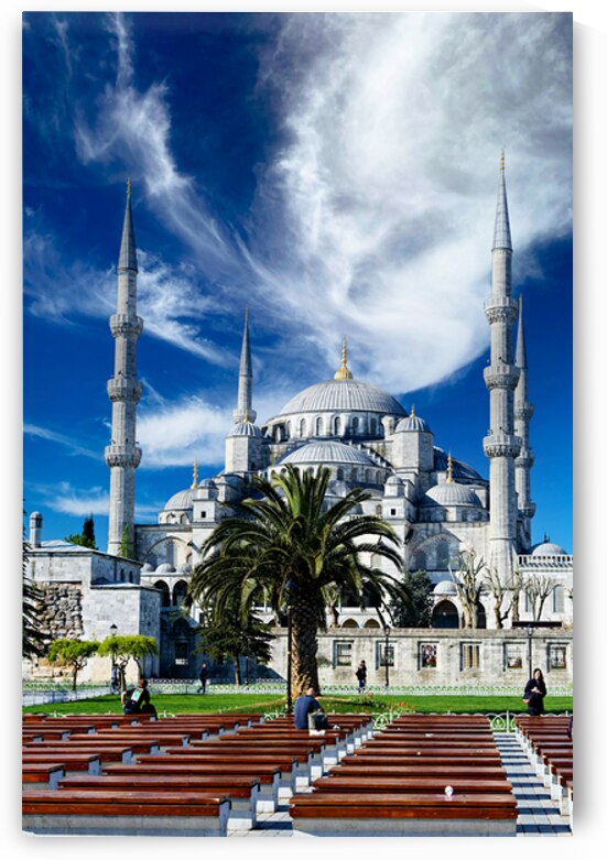 Visit to the Blue Mosque in Istanbul Turkey on a sunny day by Marco Brivio